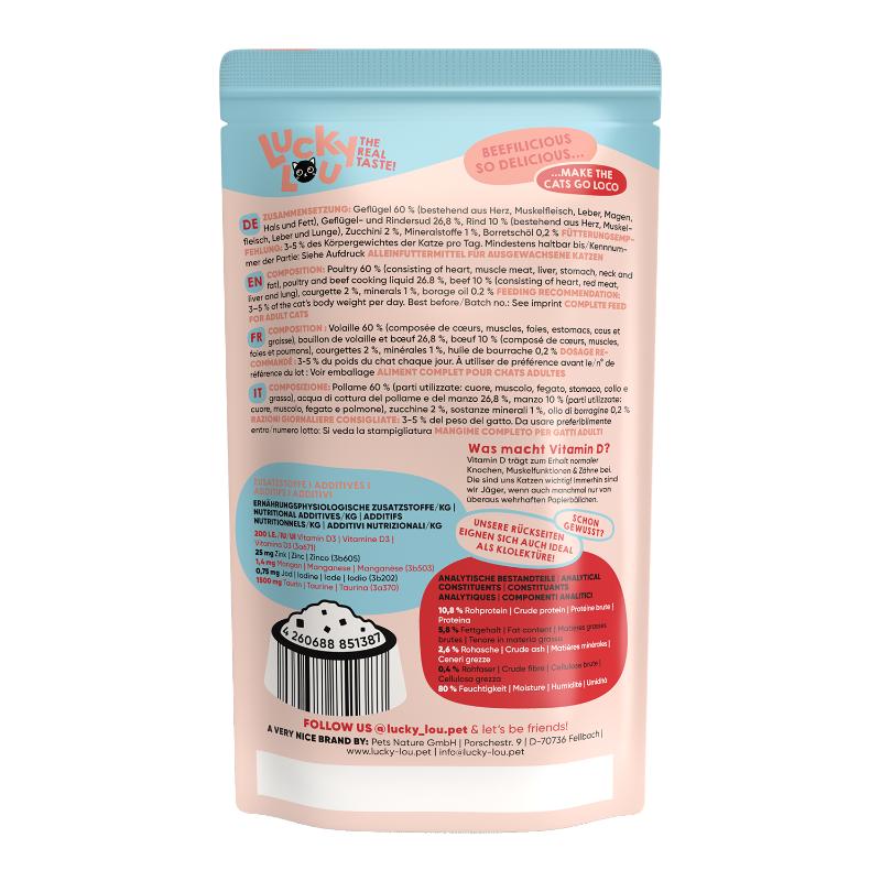 Lucky Lou LifeStage Adult Πουλερικά & Βοδινό 125gr - Image 3