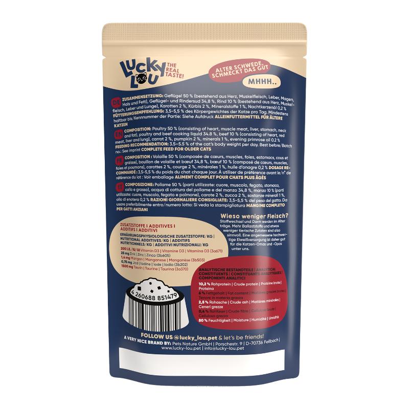 Lucky Lou LifeStage Senior Πουλερικά & Βοδινό 125gr - Image 3