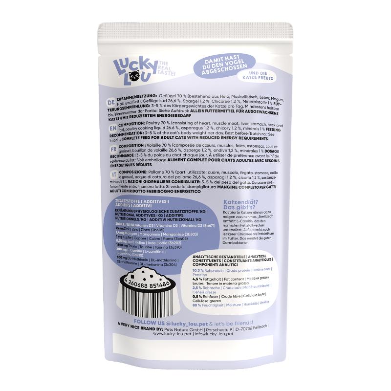Lucky Lou LifeStage Adult Sterilised Πουλερικά 125gr - Image 3