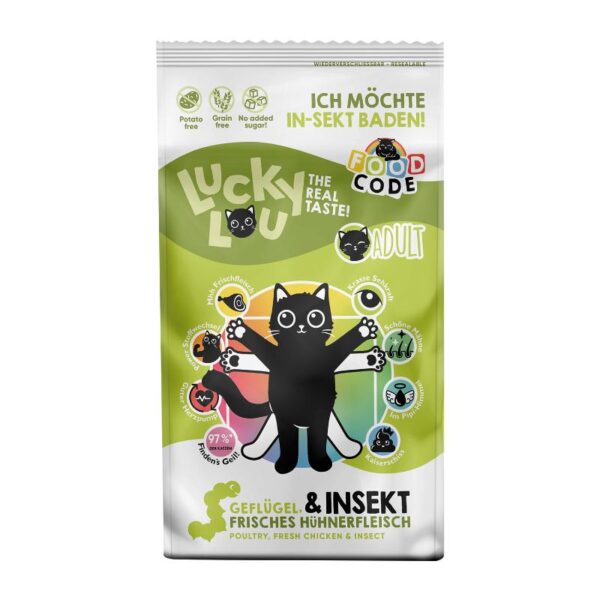 Lucky Lou Food Code Adult Πουλερικά, Φρέσκο Κοτόπουλο & Έντομα