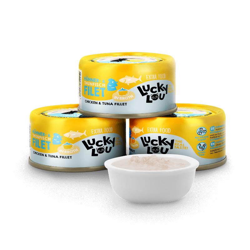 Lucky Lou ExtraFood Φιλέτο Κοτόπουλου & Τόνου σε Ζωμό 70gr - Image 4