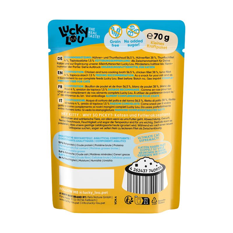 Lucky Lou ExtraFood Φιλέτο Κοτόπουλου & Τόνου σε Ζωμό 70gr - Image 3